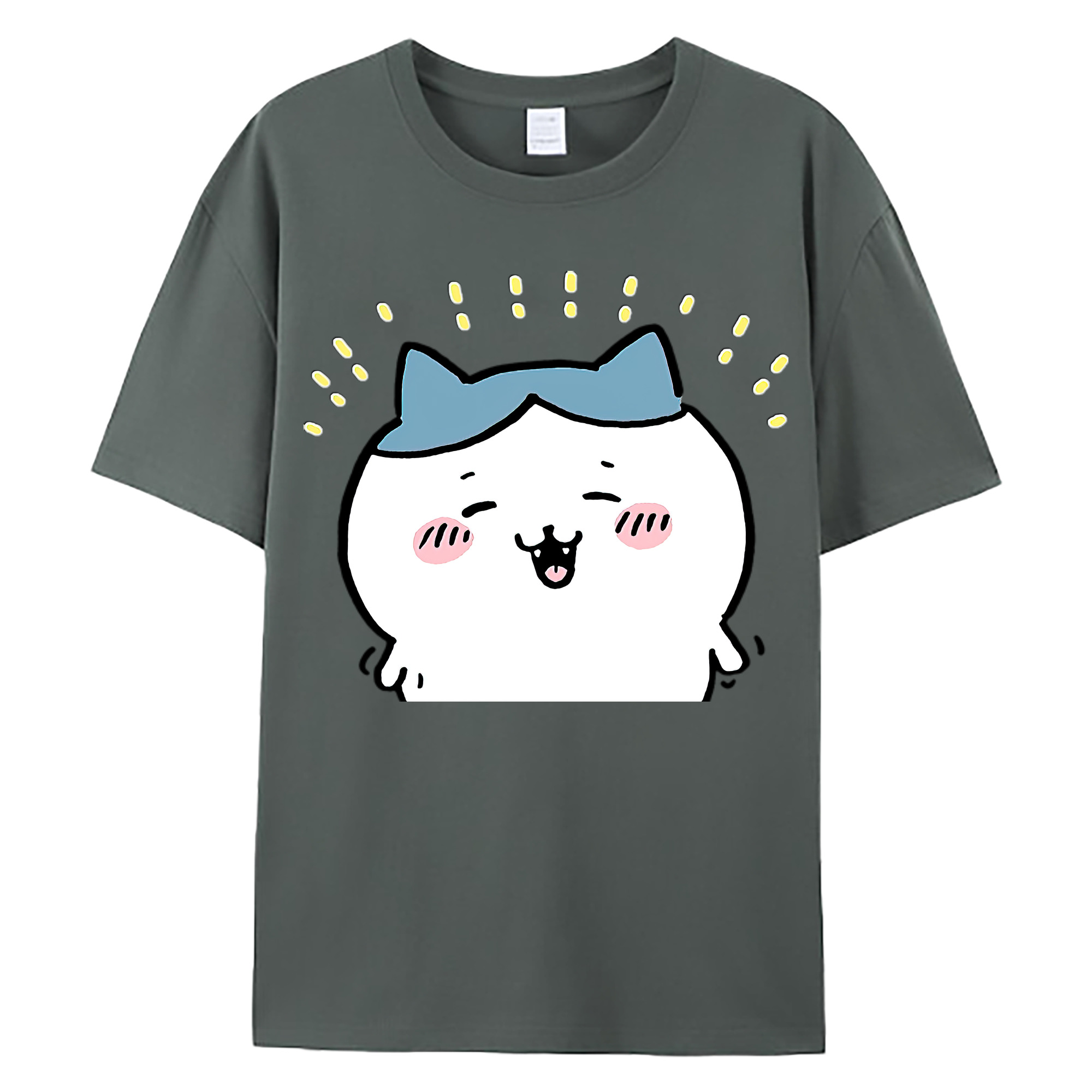 （画像用） ちいかわ ハチワレ Chii-kawa hachiware 綿100％ メンズ半袖Tシャツ｜肌触りやわらか＆通気性